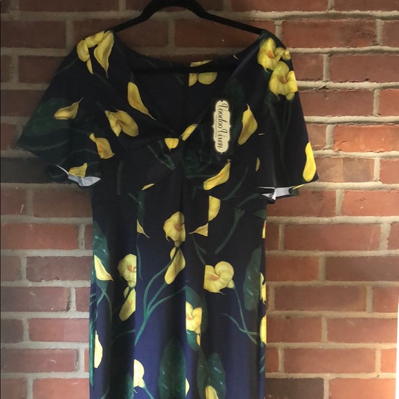 Voodoo Vixen calla Lily 1940s style maxi dress - Picture 3 of 6